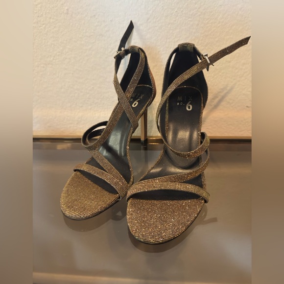 Gold / Copper Open Toe Heels Size 8.5M - Picture 1 of 5